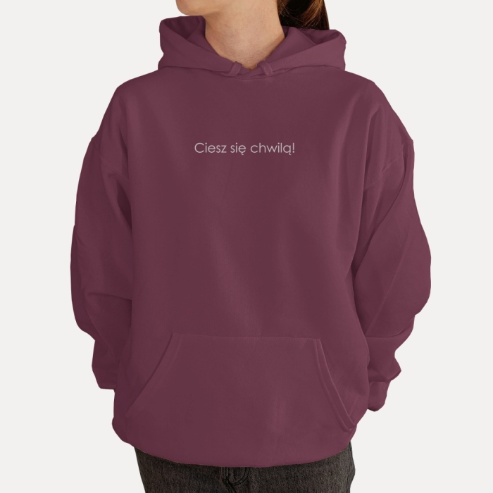 Bluza z przesłaniem oversize z kapturem Ciesz się chwilą