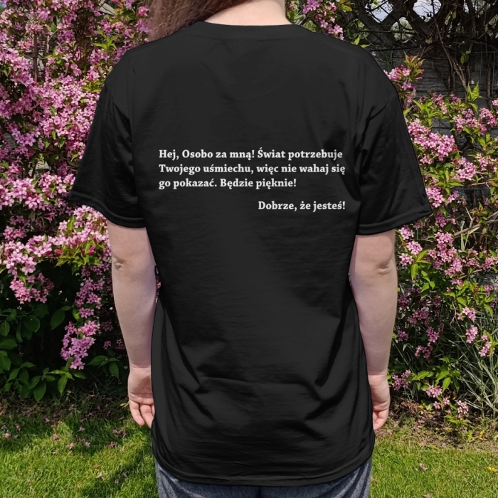 Koszulka oversize Dobrze, że jesteś! Unisex Pozytywny T-shirt z przesłaniem