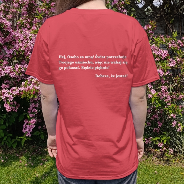 Koszulka oversize Dobrze, że jesteś! Unisex Pozytywny T-shirt z przesłaniem