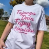 Koszulka z przesłaniem oversize Fajnego dnia fajny człowieku