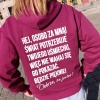 Bluza z przesłaniem oversize z kapturem Hej osobo za mną! 2 – Szerz uśmiech i dobro