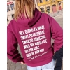 Bluza z przesłaniem oversize z kapturem Hej osobo za mną! 2 – Szerz uśmiech i dobro