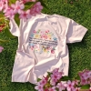 Koszulka oversize Dobrze, że jesteś! z kwiatowym motywem Unisex pozytywny T-shirt z przesłaniem