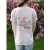 Koszulka oversize Dobrze, że jesteś! z kwiatowym motywem Unisex pozytywny T-shirt z przesłaniem