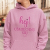 Bluza z przesłaniem oversize z kapturem Hej uśmiechnij się!