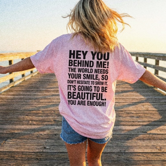 Koszulka z przesłaniem oversize You are enough! v2 Unisex