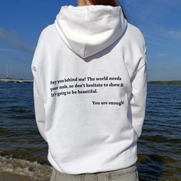 Bluza z przesłaniem oversize z kapturem You are enough! Unisex