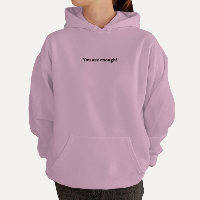 Bluza z przesłaniem oversize z kapturem You are enough! Unisex
