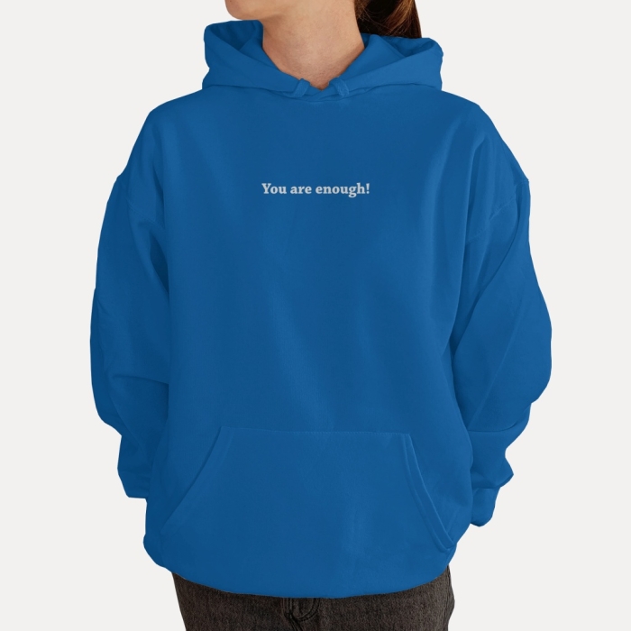 Bluza z przesłaniem oversize z kapturem You are enough! Unisex