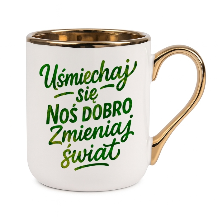 Kubek Uśmiechaj się noś dobro zmieniaj świat