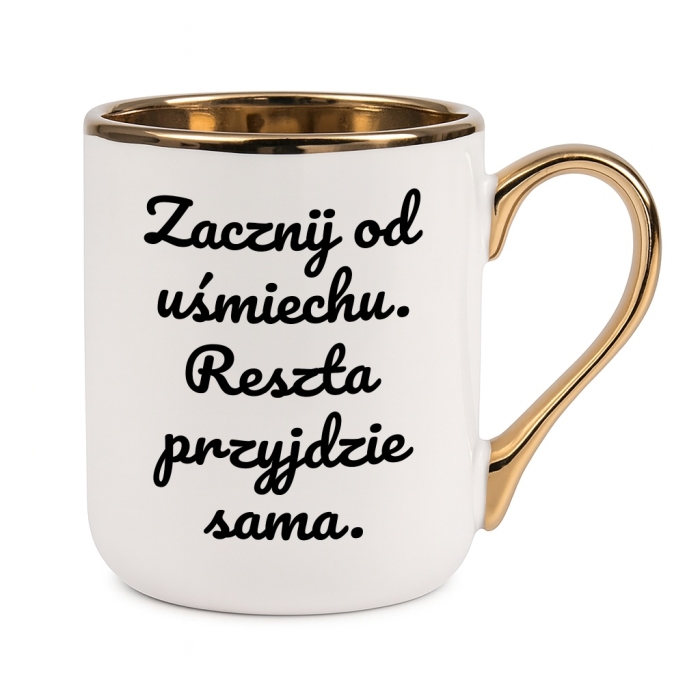 Kubek Zacznij od uśmiechu. Reszta przyjdzie sama.