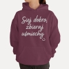 Bluza z przesłaniem oversize z kapturem Siej dobro, zbieraj uśmiechy :)