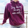Bluza z przesłaniem oversize z kapturem Siej dobro, zbieraj uśmiechy :)