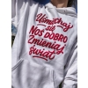 Bluza z przesłaniem oversize z kapturem Uśmiechaj się, noś dobro, zmieniaj świat 3D