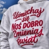 Bluza z przesłaniem oversize z kapturem Uśmiechaj się, noś dobro, zmieniaj świat 3D
