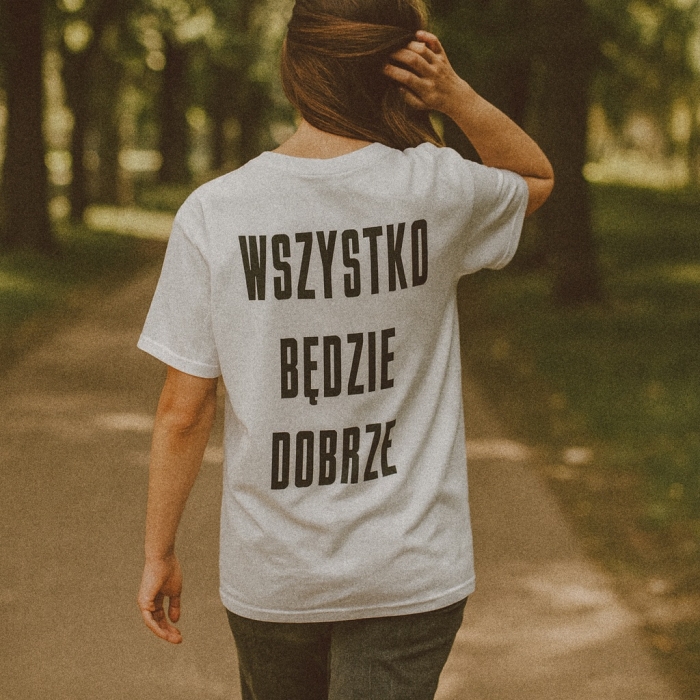 Koszulka z przesłaniem oversize Wszystko będzie dobrze