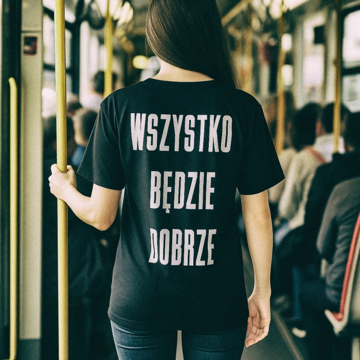 Koszulka oversize Wszystko będzie dobrze pozytywna motywacyjna NosDobro z przesłaniem nadziei