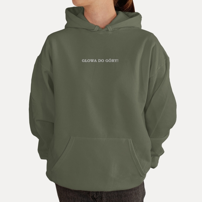 Bluza z przesłaniem oversize z kapturem Za każdą chmurą świeci słońce