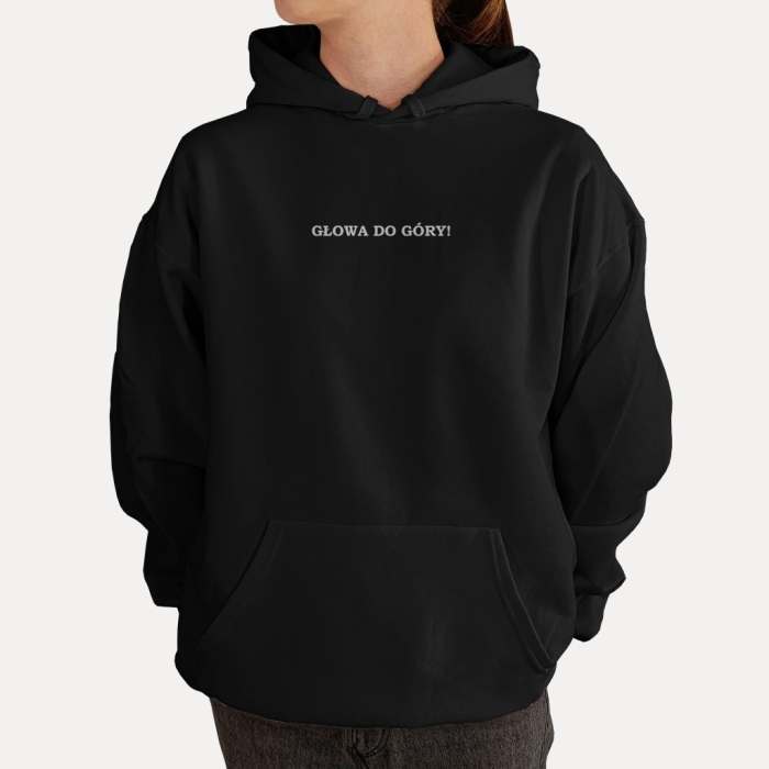 Bluza z przesłaniem oversize z kapturem Za każdą chmurą świeci słońce