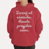 Bluza z przesłaniem oversize z kapturem Zacznij od uśmiechu. Reszta przyjdzie sama.