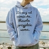 Bluza z przesłaniem oversize z kapturem Zacznij od uśmiechu. Reszta przyjdzie sama.