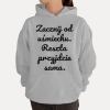 Bluza z przesłaniem oversize z kapturem Zacznij od uśmiechu. Reszta przyjdzie sama.