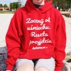 Bluza z przesłaniem oversize z kapturem Zacznij od uśmiechu. Reszta przyjdzie sama.