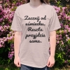 Koszulka z przesłaniem oversize Zacznij od uśmiechu. Reszta przyjdzie sama.