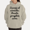 Bluza z przesłaniem oversize z kapturem Zacznij od uśmiechu. Reszta przyjdzie sama.